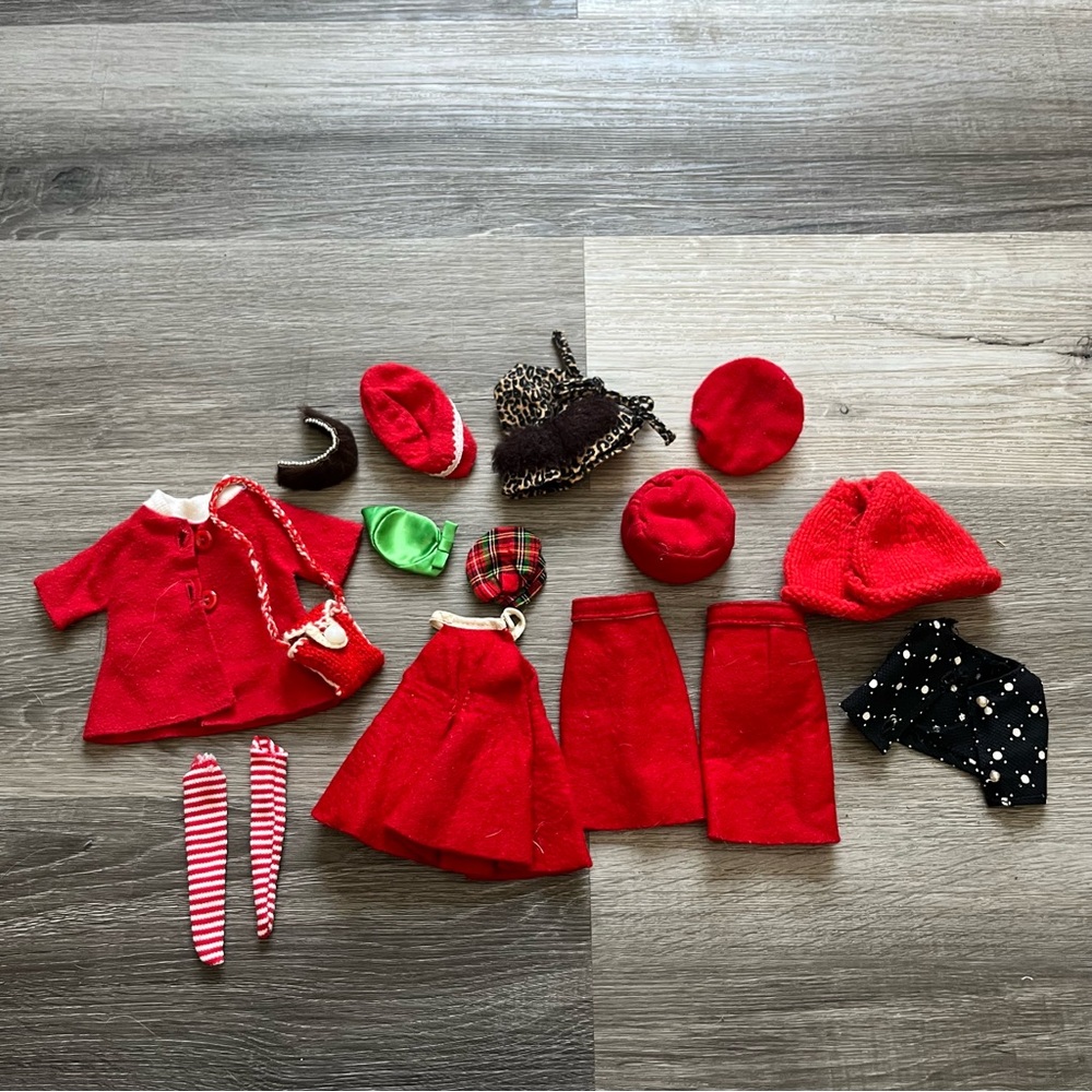 Vintage Barbie clothing and hats